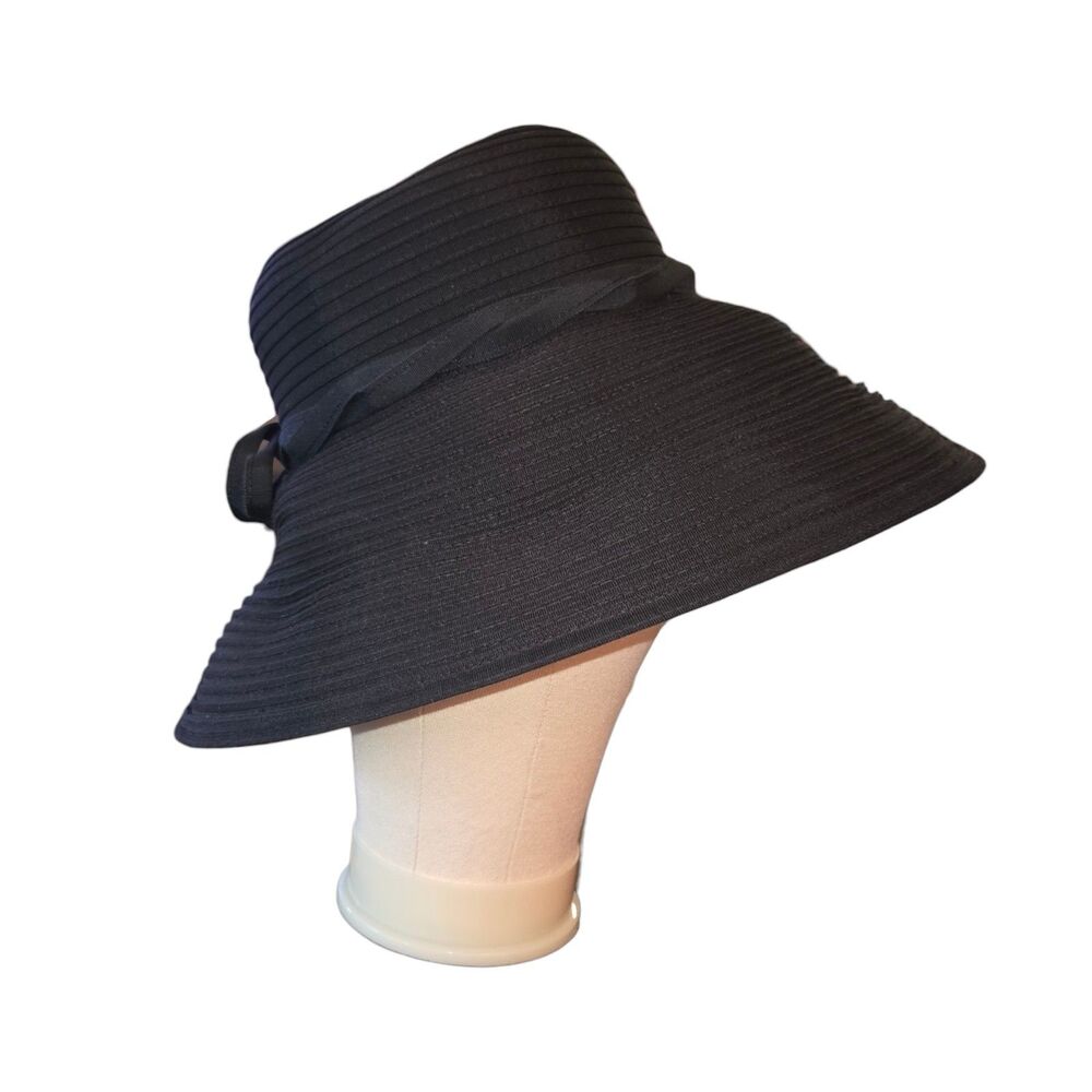 Eric Javits VTG Black Squishee Sun Hat Packable SPF 50+ Repells Water Twist Band - Picture 5 of 13